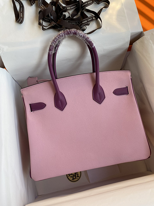 エルメスコピー 金と銀のワックス糸 Birkin 30cm 牛皮 トートバッグ