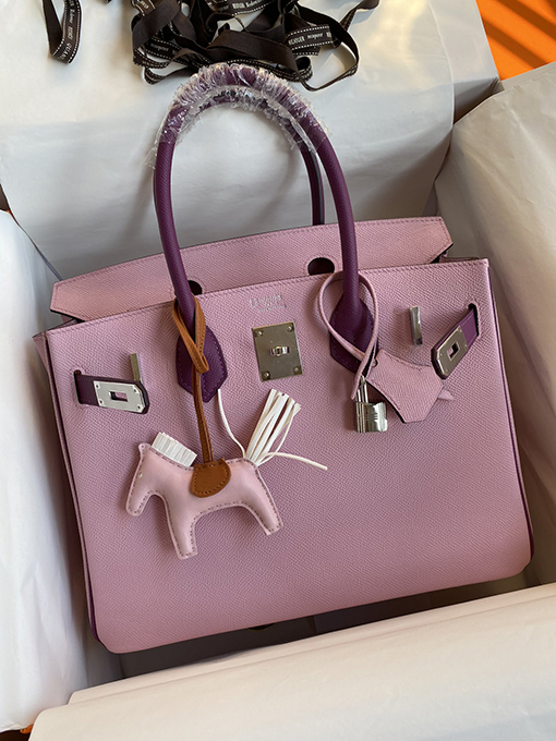 エルメスコピー 金と銀のワックス糸 Birkin 30cm 牛皮 トートバッグ