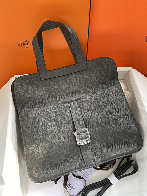エルメスコピー インテリアは柔らかい羊皮革 外側は輸入トーゴ革 純黒を選んだ 28cm トートバッグ