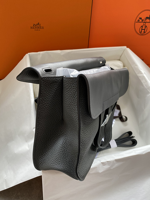 エルメスコピー インテリアは柔らかい羊皮革 外側は輸入トーゴ革 純黒を選んだ 28cm トートバッグ