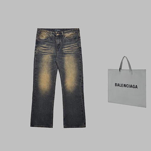 バレンシアガ デニムパンツスーパーコピー  BALENCIAGA  ウォッシュ加工デニムジーンズ - クールなカジュアルスタイル
