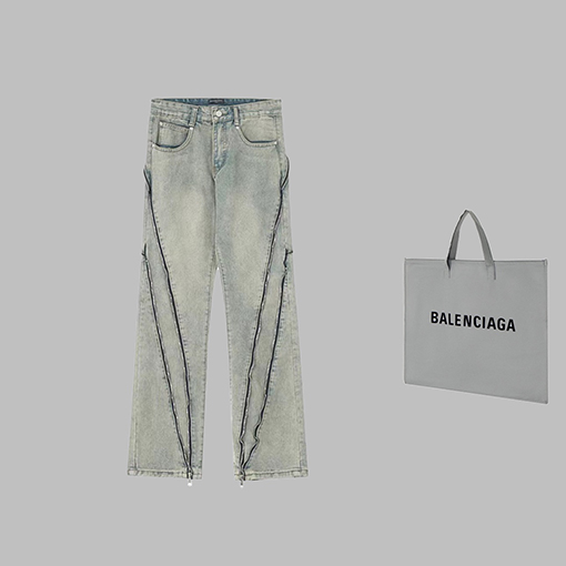 バレンシアガ デニムパンツ BALENCIAGA スーパーコピー ファスナー付きデニムパンツ スタイリッシュなデイリーウェア