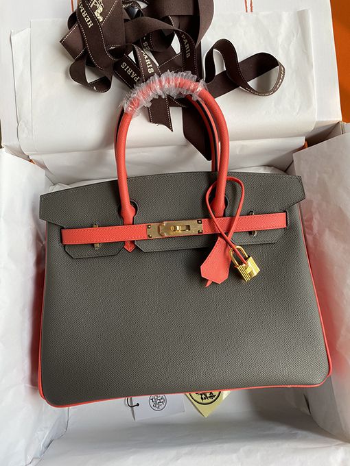 エルメススーパーコピー 金と銀のバックル Birkin 30cm バッグ