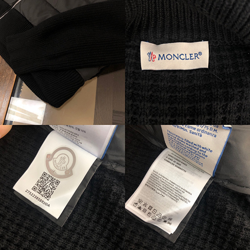 モンクレール ダウンジャケットMONCLER クラシックなスタンドカラーフルジップウールニットジャケットダウン
