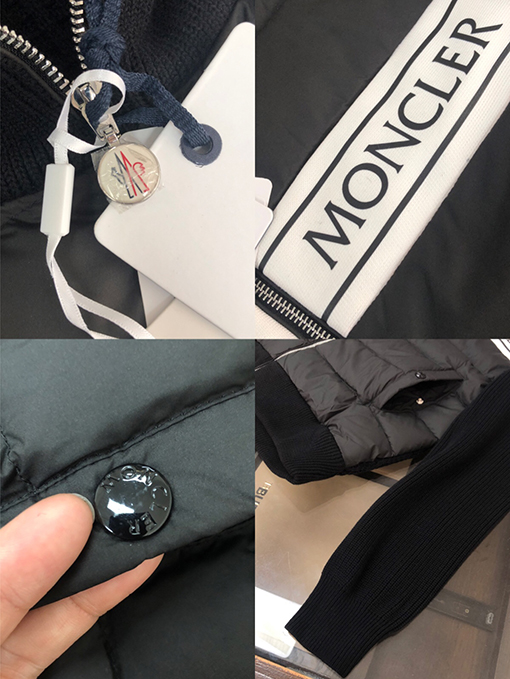 モンクレール ダウンジャケットMONCLER クラシックなスタンドカラーフルジップウールニットジャケットダウン