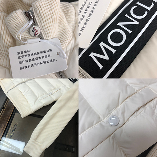 モンクレール  ダウンジャケットMONCLER クラシックなスタンドカラーフルジップウールニットジャケットダウン