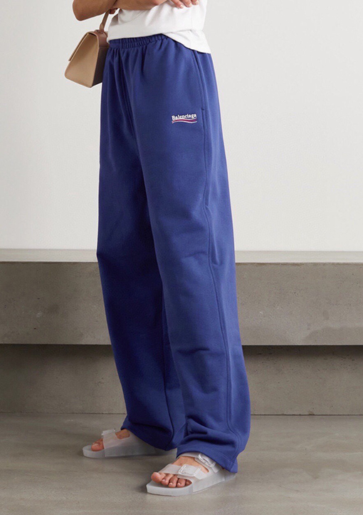 バレンシアガ  スウェットパンツスーパーコピー  BALENCIAGA クラシックなコーラ波刺繍のロングパンツ