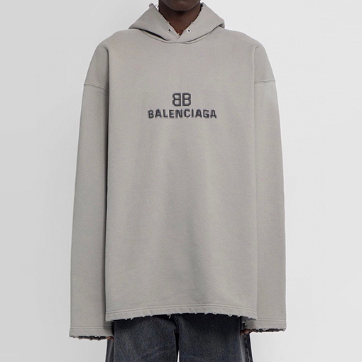 バレンシアガ パーカースーパーコピーBALENCIAGA  モザイクプリント裏起毛ルーズフィットフリーススウェット