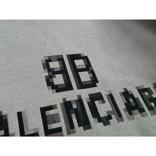 バレンシアガ パーカースーパーコピーBALENCIAGA  モザイクプリント裏起毛ルーズフィットフリーススウェット