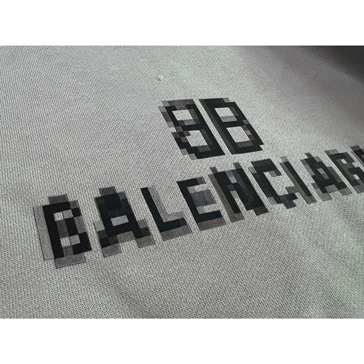 バレンシアガ パーカースーパーコピーBALENCIAGA  モザイクプリント裏起毛ルーズフィットフリーススウェット
