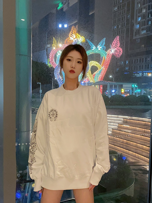 クロムハーツ スウェット長袖 TシャツCHROME HEART  スーパーコピー    プリント ラウンドネックスウェット