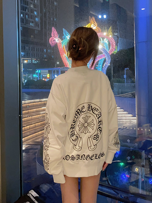 クロムハーツ スウェット長袖 TシャツCHROME HEART  スーパーコピー    プリント ラウンドネックスウェット