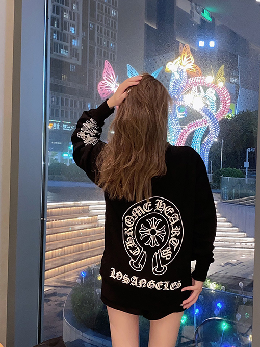 クロムハーツ スウェット長袖 TシャツCHROME HEART  スーパーコピー    プリント ラウンドネックスウェット