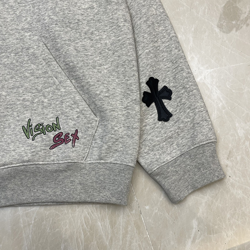 クロムハーツ   パーカー スーパーコピー CHROME HEART カラーハンドペイント十字架プリント パーカー