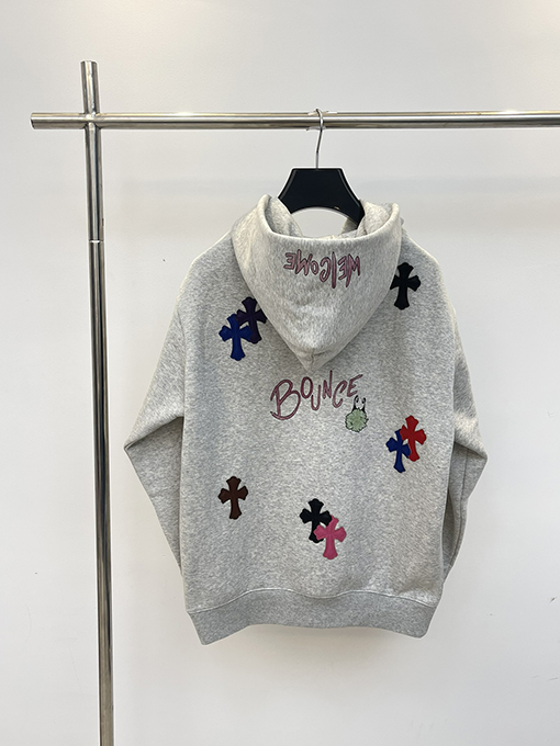 クロムハーツ   パーカー スーパーコピー CHROME HEART カラーハンドペイント十字架プリント パーカー