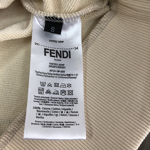 フェンディ スウェットTシャツ FENDI 秋冬用長袖ラウンドネックスウェット
