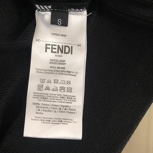 フェンディ スウェットTシャツ FENDI 秋冬用長袖ラウンドネックスウェット