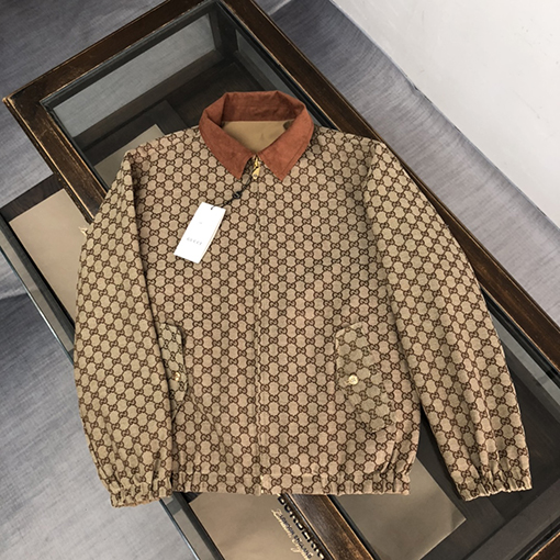 グッチ ジャケット スーパーコピー GUCCI 両面 最新モデルのリバーシブルGGロゴ刺繍デザインジャケット