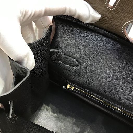 エルメス バーキン 30 スーパーコピー 象の灰色と黒い金のバックル トートバッグ