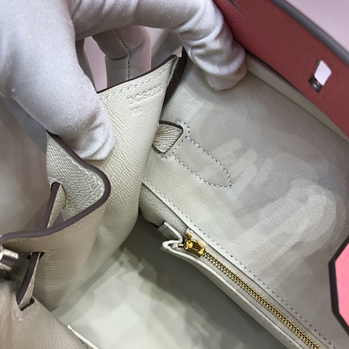 エルメス バーキン 30  コピー全て手縫い 口紅パウダーとミルクセーキプラチナバックル  新作 Birkin 30cm  トートバッグ	