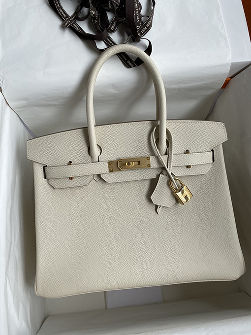 エルメス バーキン 30 コピー Birkin 30 cm ミルクセーキプラチナバックル 手縫い 人気 バッグ