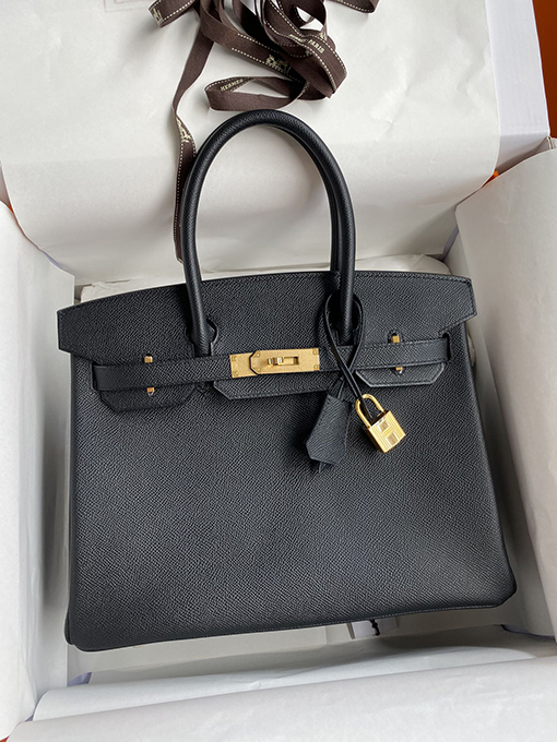 エルメス バーキン 30 スーパーコピー  Birkin 30cm  黒い金のバックル 人気 バッグ