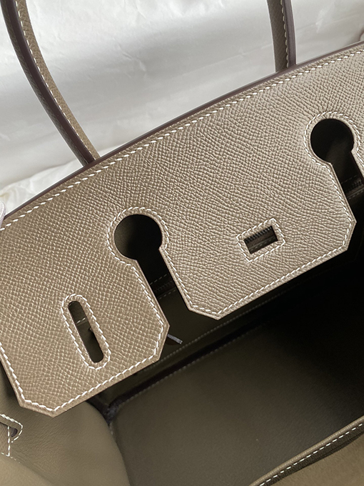 エルメス バーキン 30 コピー セイコー細工のBirkin 30 cmエレファントグレーエプソムバッグ シルバーバックル明るいスタイル HERMESバッグ