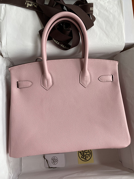 エルメス バーキン 30 スーパーコピー  バーキン30 cmエプソムレザーバッグ 3 Qピンク シルバーバックル HERMES コピー バッグ