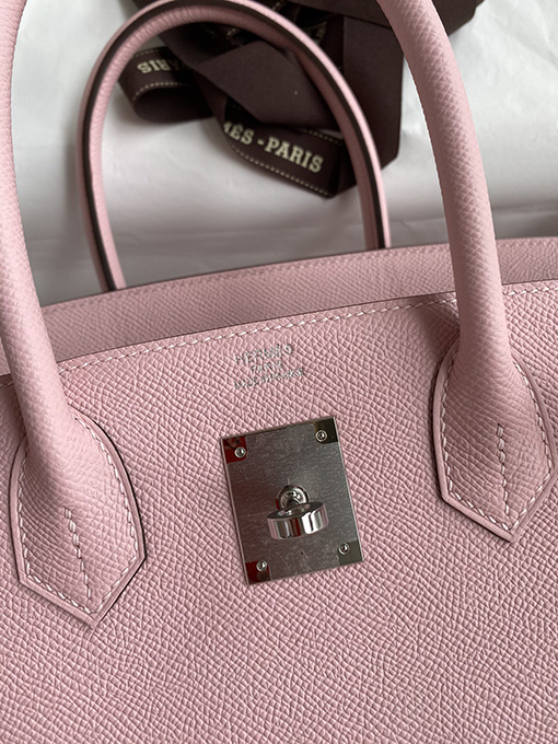 エルメス バーキン 30 スーパーコピー  バーキン30 cmエプソムレザーバッグ 3 Qピンク シルバーバックル HERMES コピー バッグ