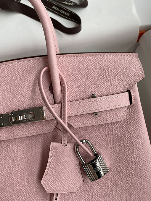 エルメス バーキン 25 スーパーコピー Birkin 25 cm 3 Qパウダー輸入Epsomレザーシルバーバックルセイコー全手縫い トートバッグ