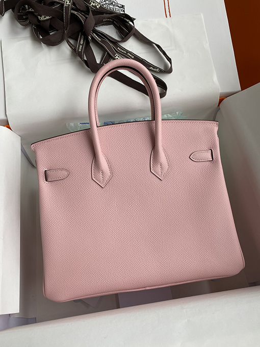 エルメス バーキン 25 スーパーコピー Birkin 25 cm 3 Qパウダー輸入Epsomレザーシルバーバックルセイコー全手縫い トートバッグ