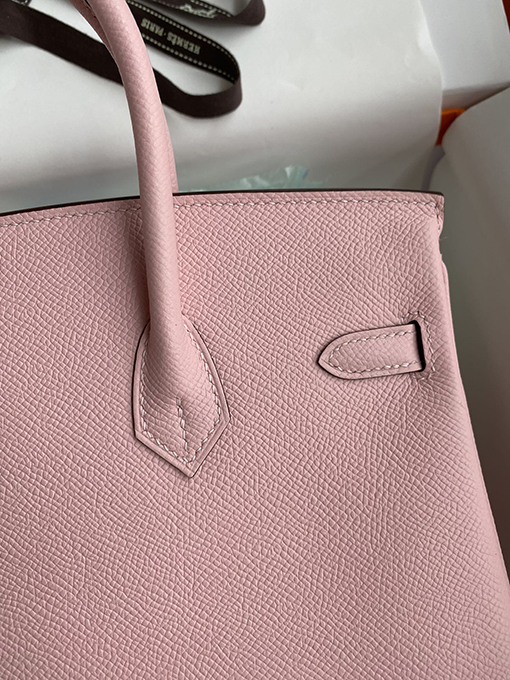 エルメス バーキン 25 スーパーコピー Birkin 25 cm 3 Qパウダー輸入Epsomレザーシルバーバックルセイコー全手縫い トートバッグ