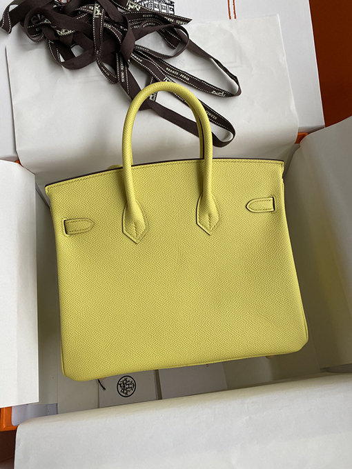 エルメス バーキン 25 スーパーコピー レモンイエローBirkin 25 cm 輸入エプソムレザーゴールドバックル バッグ