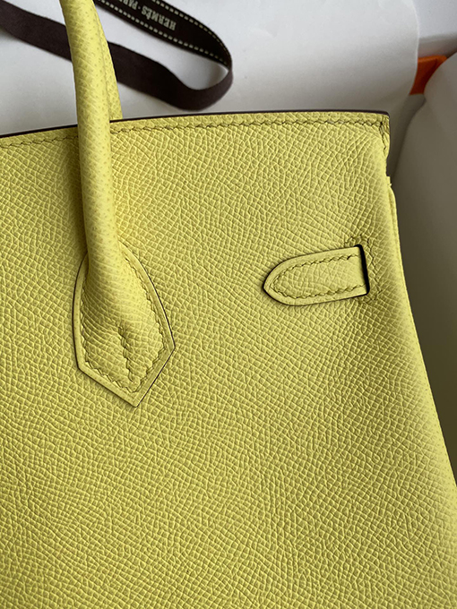 エルメス バーキン 25 スーパーコピー レモンイエローBirkin 25 cm 輸入エプソムレザーゴールドバックル バッグ