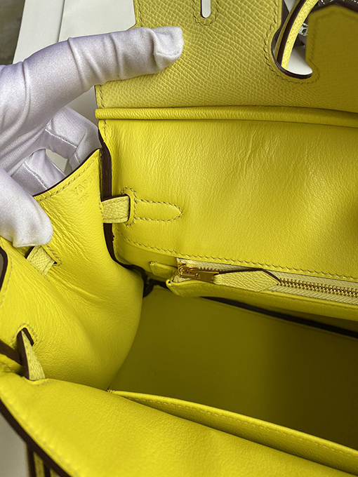 エルメス バーキン 25 スーパーコピー レモンイエローBirkin 25 cm 輸入エプソムレザーゴールドバックル バッグ