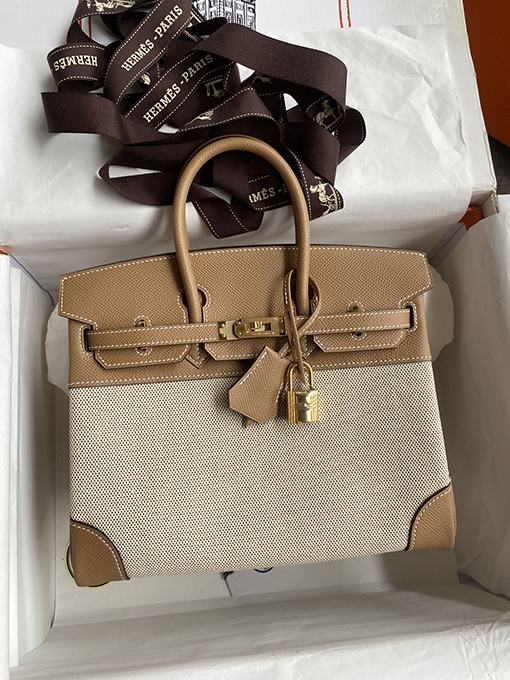 エルメス バーキン 25 コピー Birkin 25 cm輸入エプソムパッチワーク生地 ゴールドバックルの贅沢な選択HERMES バッグ