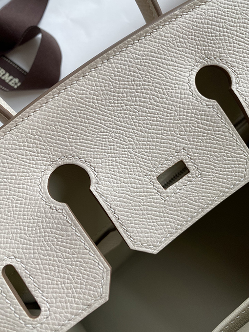 エルメス バーキン  25 コピー ミルクセーキホワイトとシルバーバックルの優れたブティック HERMES バッグ