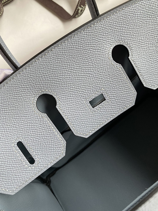 エルメス バーキン  25 コピー Birkin 25 cmリネンブルーエプソムレザーハンドバッグ シルバーバックルは魅力的です バッグ
