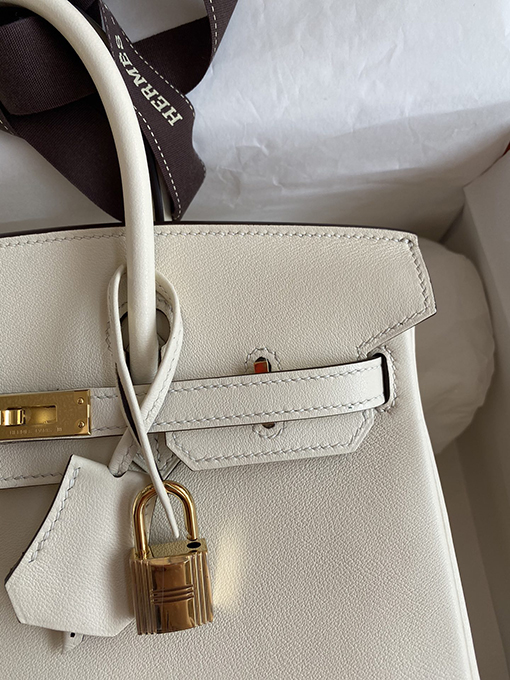 エルメス バーキン  25 スーパーコピー Birkin 25 cmインポートスイフトレザークリームプラチナバックルトートバッグ