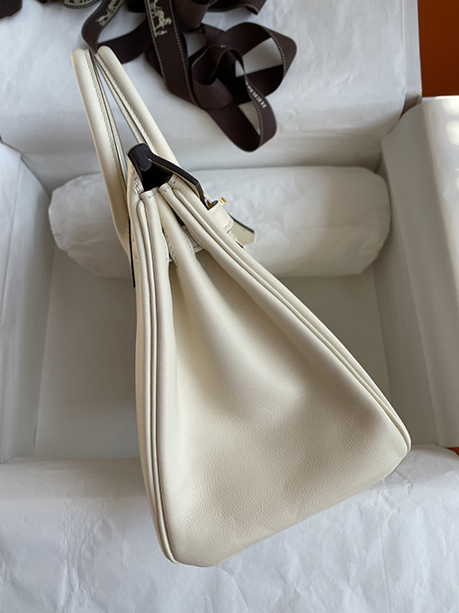 エルメス バーキン  25 スーパーコピー Birkin 25 cmインポートスイフトレザークリームプラチナバックルトートバッグ