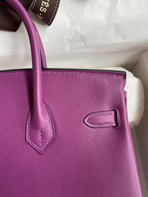 エルメス バーキン 25 コピー Birkin 25 cmインポートスイフトレザーアネモネパープルバックル バッグ