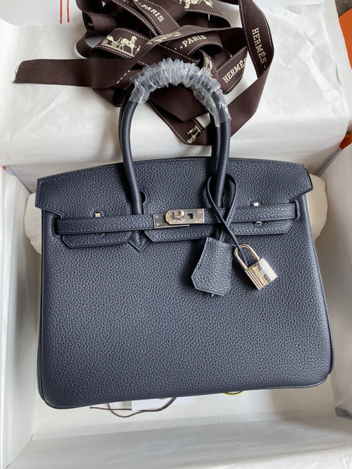 エルメス バーキン 25 コピー シルバーバックルワックスラインディテール 25 cm