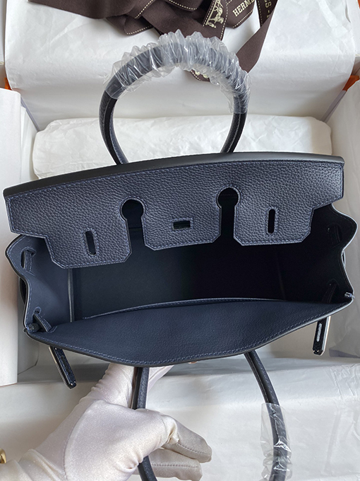 エルメス バーキン 25 コピー シルバーバックルワックスラインディテール 25 cm