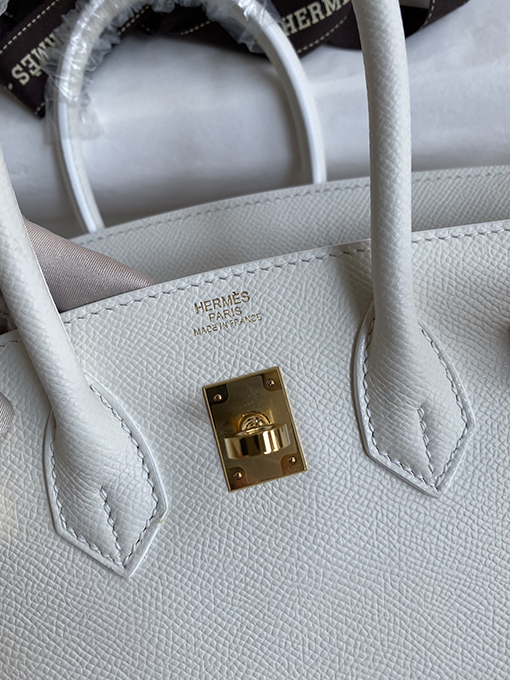 エルメス バーキン 25 コピー Birkin 25 cmエプソムレザー 純粋なスノーフレーク バッグ