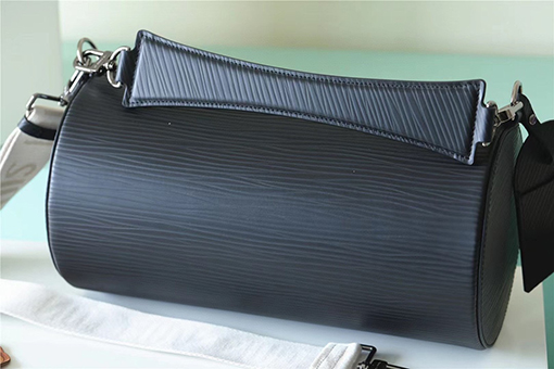 ルイヴィトンバッグ 筒型 SOFT POLOCHON 黒色のウォーターリップルレザー