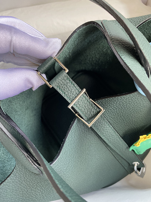 エルメス Picotin 18 cm TCレザーハンドバッグ 緑色の小馬