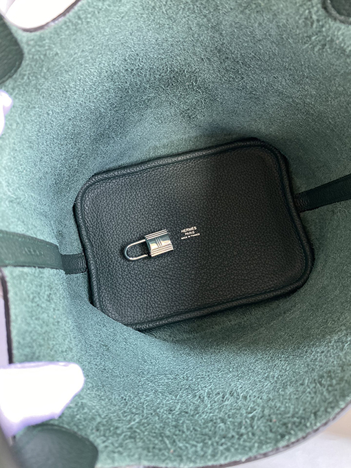 エルメス Picotin 18 cm TCレザーハンドバッグ 緑色の小馬