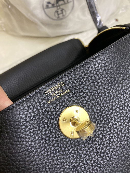 エルメス リンディ26 輸入TCレザーブラックハンド26 cmバッグ