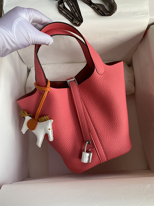 エルメス Picotin 18 cm輸入TCレザーリップスティックパウダーハンドバッグ