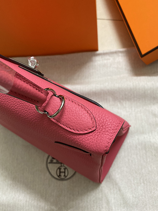 エルメス ケリー 28 口紅ピンクゴールドシルバーバックルバッグ